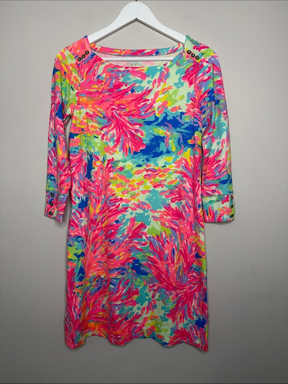 Lilly Pulitzer Sophie UPF 50+ Dress Palm Beach Coral S - [PS0043]